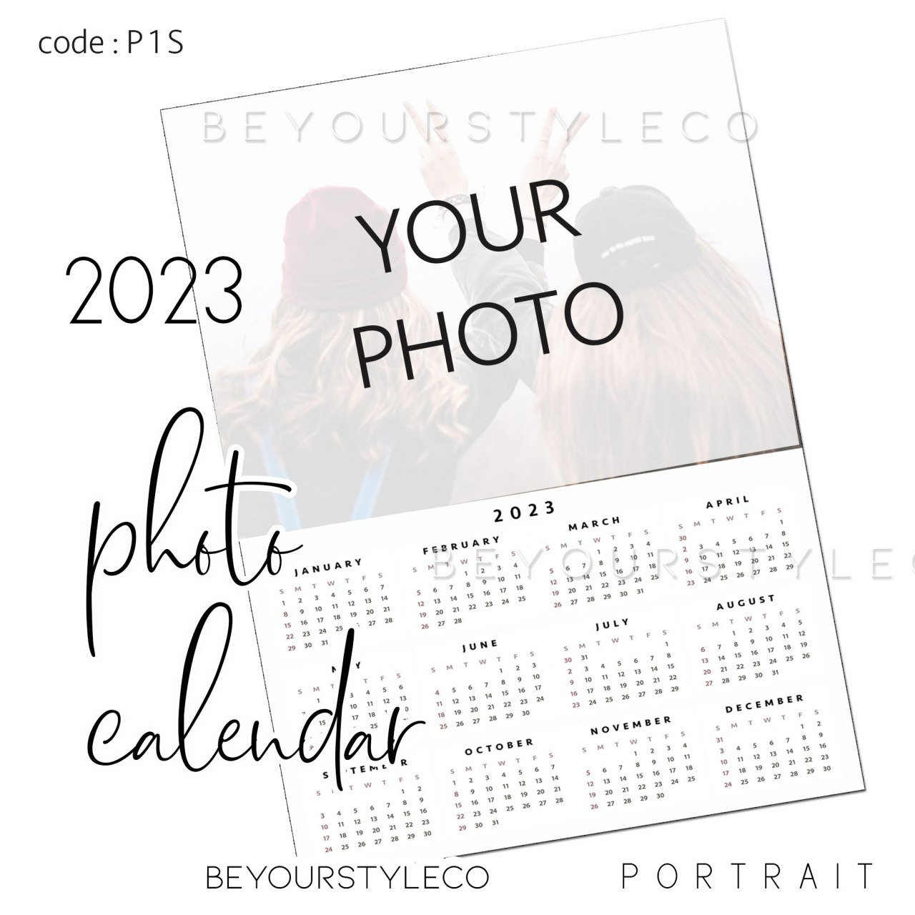 2023 Personalised PHOTO CALENDAR, Digital Download, Custom Photo Wall