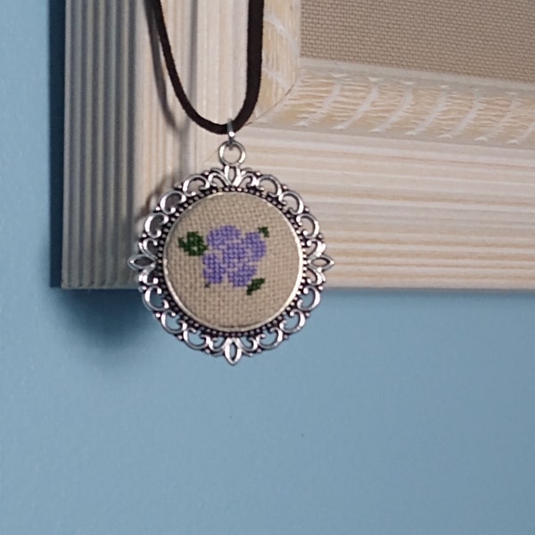 Cross Stitch Pendant Etsy