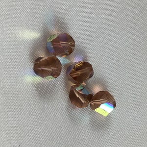 ONLY 5 LEFT! Swarovski Vintage  8mm Smoke Topaz AB finish  Helix beads. Per bead