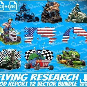 12 Lawn Mower Racing SVG Bundle For Shirts / Rasenmäher Rennen PNG Files / Lawnmower race Vectors for Commercial Use +POD Report Niche Guide