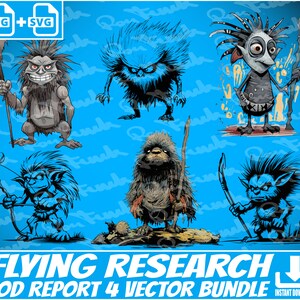 4 Pukwudgie SVG Bundle For Shirts / Halloween Monster PNG Sublimation Files / Puk-Wudjie Vectors for Commercial Use +Pod Report Niche Guide