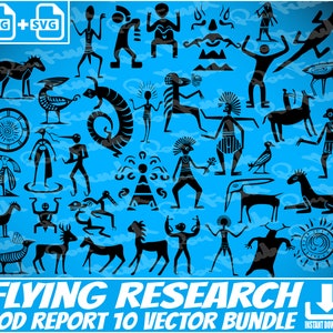 10 Petroglyph SVG Bundle For Shirt / Cave painting PNG Files / Prehistoric rock paintings Vectors for Commercial Use +POD Report Niche Guide