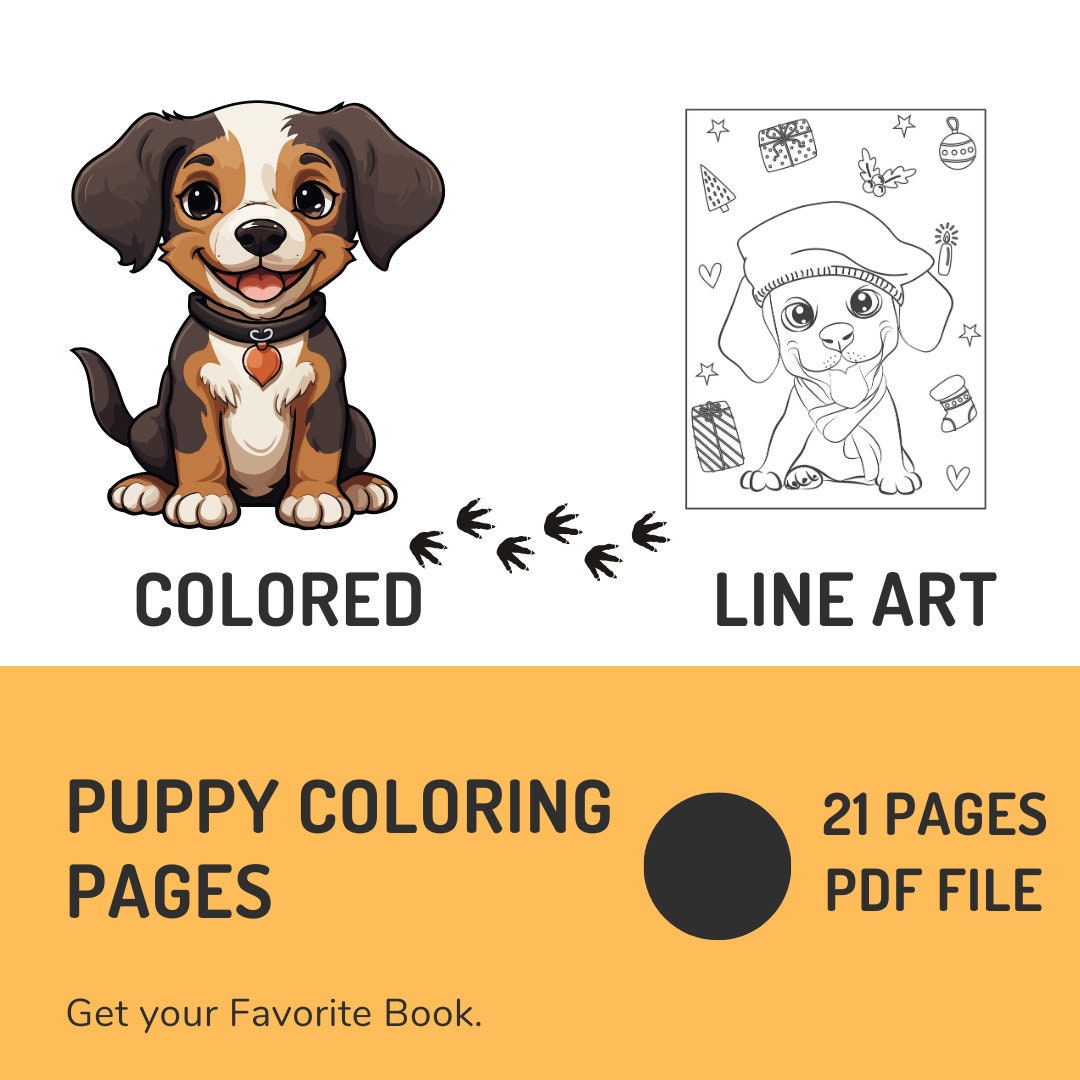 Puppy Coloring Pages 21 Images Digital Download PDF Download - Etsy