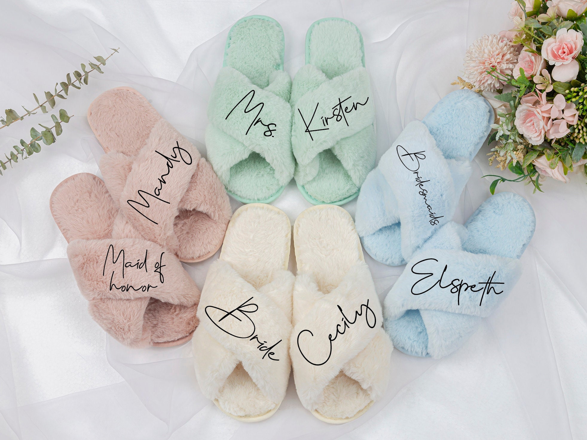 Custom Slippers Personalized Furry Slippers Add Your