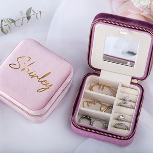 Velvet Personalized Jewelry Box Custom Jewelry Box Ring Box - Etsy