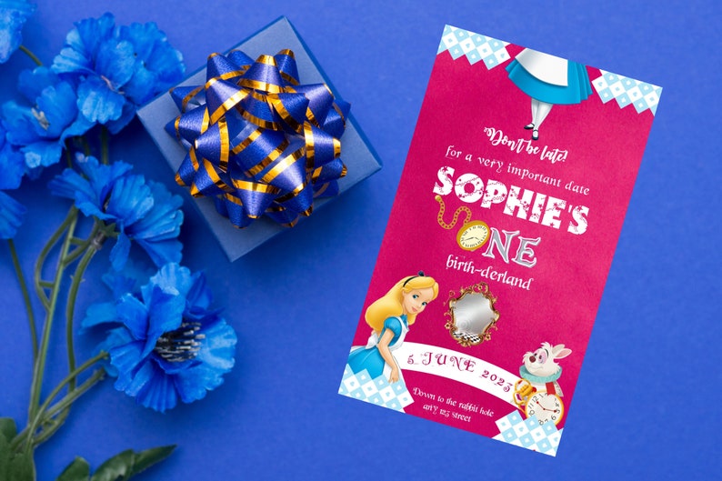 WEBSITE INVITATION RVSP Girl Birthday Party Invitation . Alice in Wonderland. Kids Birthday