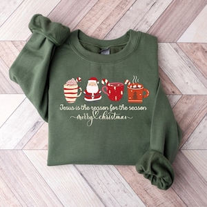 Christian Clothing, Christian Christmas Jesus Christmas Sweatshirt, Minimalist Christmas Jumper, Bible Verse Hoodie, Women Christian gift