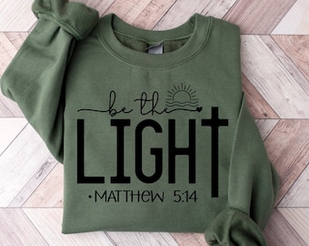 Sudadera cristiana "Sé la Luz": sudadera con capucha con versículos bíblicos de fe