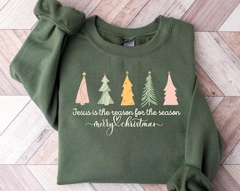 Christian Clothing, Christian Christmas Jesus Christmas Sweatshirt, Minimalist Christmas Jumper, Bible Verse Hoodie, Women Christian gift.