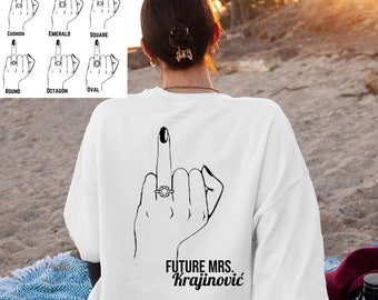Bluza z nadrukiem "Przyszła Pani", Bluza z nadrukiem "Pani", Bluza ślubna, Bluza z nadrukiem "Spersonalizowana Bluza z nadrukiem żony", Bluza z kapturem dla panny młodej