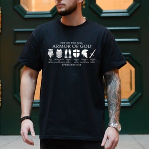 Chemise Armor of God, vêtements chrétiens pour homme, cadeau fête des pères pour papa chrétien, chemise religieuse pour homme cadeau chrétien pour lui t-shirt Faith
