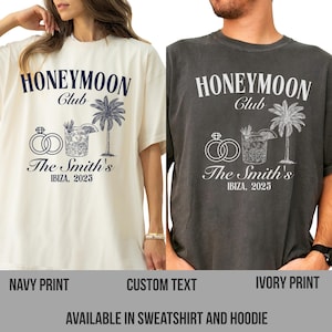 Custom Honeymoon Social Club Tshirt, Mr and Mrs Comfort Colors Shirts, Just Married Shirts, Honeymoon Club Shirts Couple Tee Honeymoon shirt