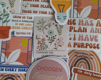 100 Christian Sticker pack, Bible Verse Sticker Pack, Bible Journaling Sticker, Christian Stationery, Religious Sticker Set,  Faith Sticker