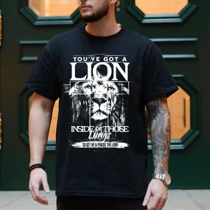 Lion Christian T-shirt: Groovy Bible Verse Faith Tee