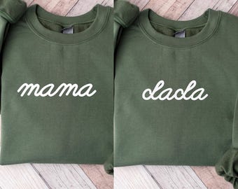 Conjunto de sudadera a juego de Mamá Papá: regalo para nuevos padres