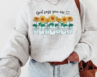 Christian Sweatshirt,Christian Shirt,Bible Verse Hoodie,Religious Tshirt,Faith Sunflower Tshirt,Women Christian gift, Religious Jumper, God