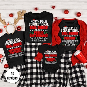 Nordpol-Korrektur Weihnachten 2024 Shirt, Bail Denied 12-25-2024 Shirts, Nordpol Weihnachten Passende Familie Tshirt, lustige T-Shirts