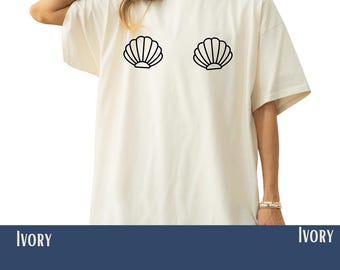 Camiseta Comfort Colors Sea Shells: Camiseta retro de los 90 con temática oceánica Y2K