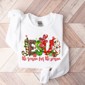 Jesus Christmas Sweatshirt: Christian Xmas Crewneck Tee