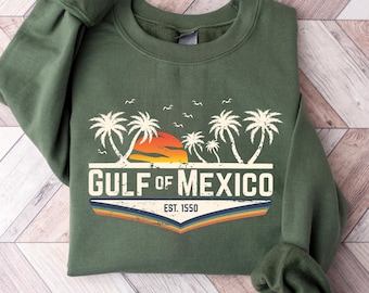 Gulf of Mexico Crewneck Sweatshirt: Beach Vacation Tee