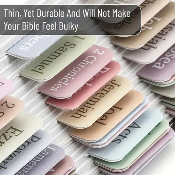 Bible Index Tabs Large Print - Boho Style Laminated Bible Stickers - 75 Stickers Voor Bijbelstudie