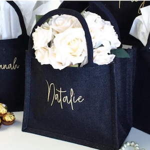 Hen Party Gift Personalize Bridesmaid Gift Bag Wedding Bag Custom Burlap gift Bag Beach Jute bag Bachelorette Party Bag Bridesmaid Proposal