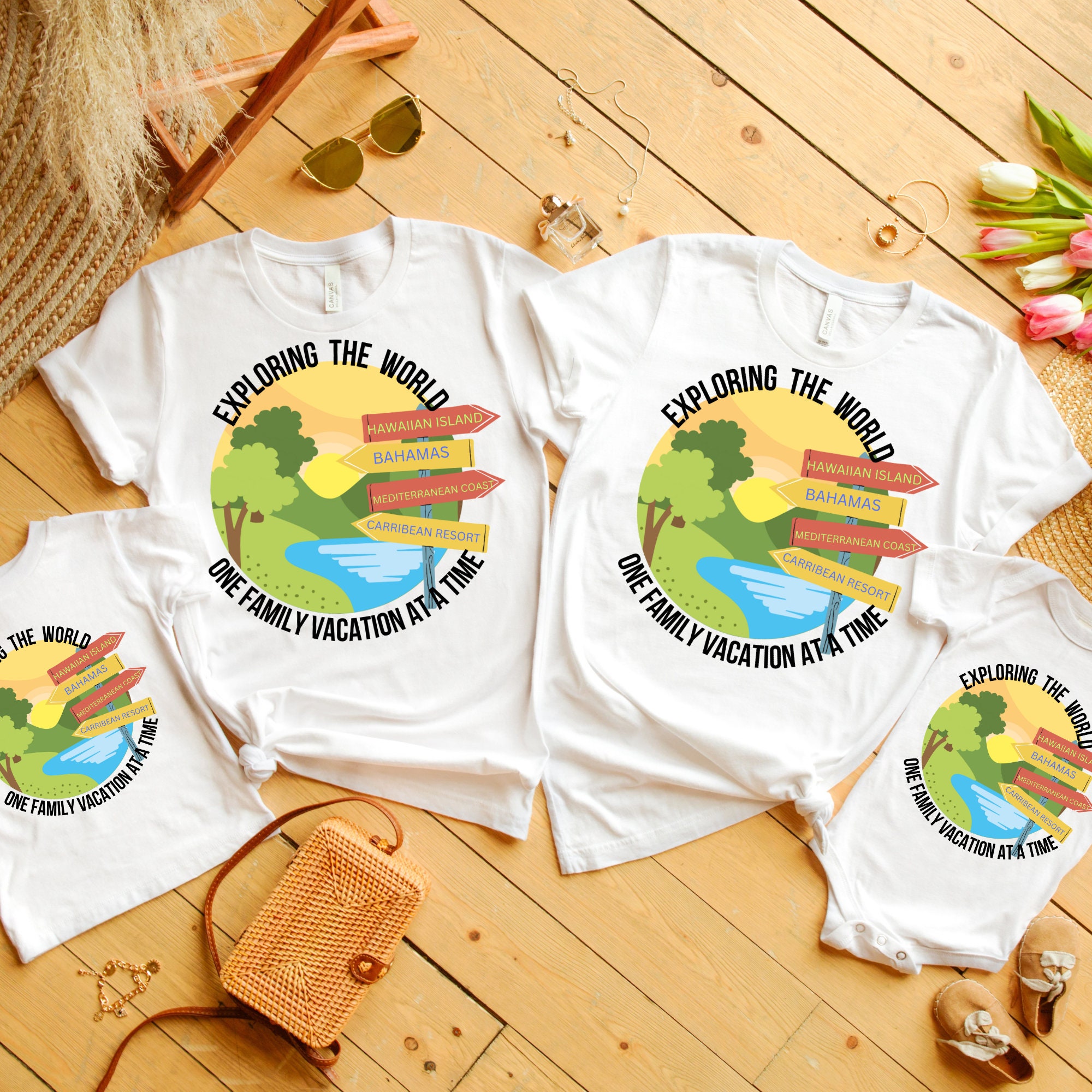 Family Vacation T-shirt: Exploring the World Matching Tee - Etsy