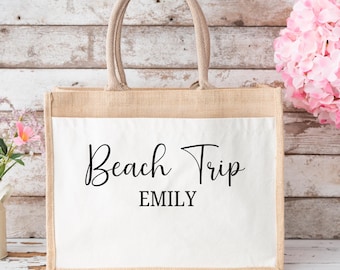 Bolsa de playa personalizada para dama de honor: bolso de mano personalizado para despedida de soltera