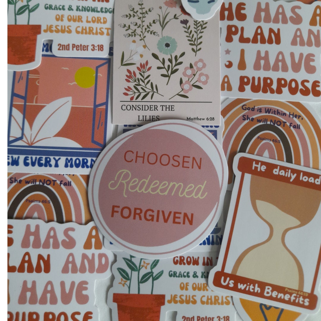 5-100 Bible Verse/christian Inspirational Stickers for Water Bottles ...