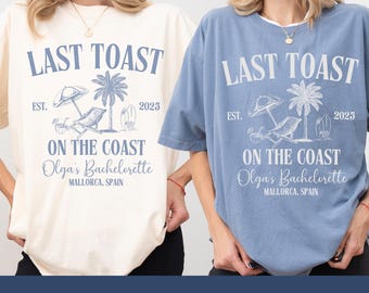 Last Toast on the Coast Beach Bachelorette Shirt, Coastal Bride Party Tee, Custom Seashell Bridal Shirt, Matching Bach Trip Tops Last Splash