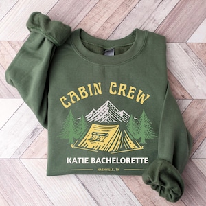 Custom Camp Bachelorette Shirt, The Cabin Crew Hikinng Bridal Party Shirt, Mountain Bride Shirt. Lake Bachelorette, Camp Themed Bach Party