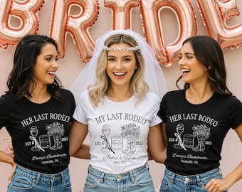 Camisetas de despedida de soltera de Last Rodeo: camisetas vaqueras personalizadas