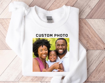 Camiseta con foto personalizada, camiseta personalizada, camiseta con foto personalizada, camiseta con tu foto, camiseta con foto familiar, camisetas con imagen de logotipo, regalo de Navidad