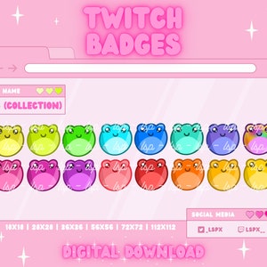 Odznaka/emotikona kolekcji żab | Twitch i Discord | Odznaka subskrybenta / Odznaka bitowa / Punkty kanału