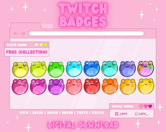 Frog Collection Badge/Emote | Twitch & Discord | Sub Badge / Bit Badge / Channel Points