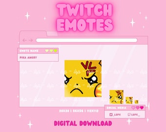 Pikachu Angry Emote | Twitch Discord | Sub Emote / Stream Emote  (Pokemon Inspired)