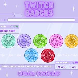 Genshin Inspired Coin Badge/Emote | Twitch & Discord | Sub Badge / Bit Badge / Channel Points