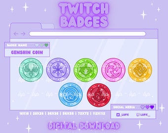 Genshin Inspired Coin Badge/Emote | Twitch & Discord | Sub Badge / Bit Badge / Channel Points