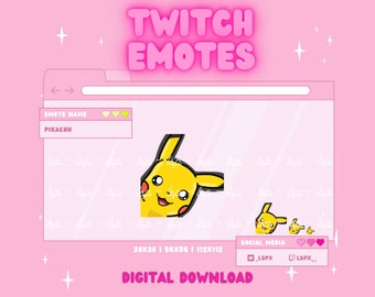 Pikachu Emote | Twitch Discord | Sub Emote / Stream Emote (Pokemon Inspired)