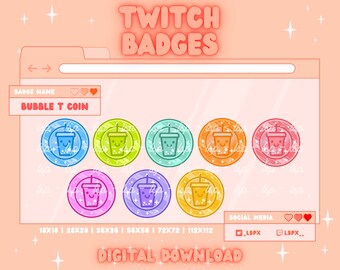 Bubble T Coin Badge/Emote | Twitch & Discord | Sub Badge / Bit Badge / Channel Points