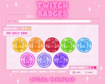 Ice Lolly Coin Badge/Emote | Twitch & Discord | Sub Badge / Bit Badge / Channel Points