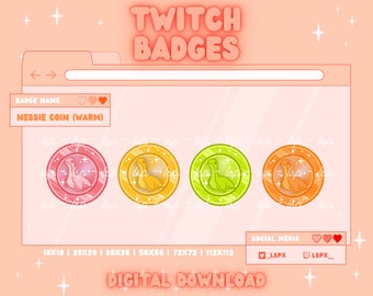 Nessie Coin (Warm) Badge/Emote | Twitch & Discord | Sub Badge / Bit Badge / Channel Points
