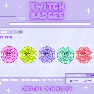 Octopus Coin Badge/Emote | Twitch & Discord | Sub Badge / Bit Badge / Channel Points