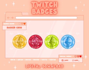 Dagger Coin Badge/Emote | Twitch & Discord | Sub Badge / Bit Badge / Channel Points