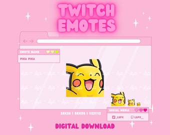 Pikachu Pika Emote | Twitch Discord | Sub Emote / Stream Emote (Pokemon Inspired)