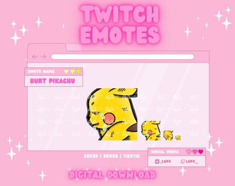 Pikachu Hurt Emote | Twitch Discord | Sub Emote / Stream Emote Pokemon Inspired