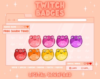 Frog Warm Tone Badge/Emote | Twitch & Discord | Sub Badge / Bit Badge / Channel Points