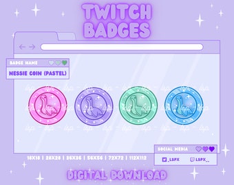 Nessie Coin (Pastel) Badge/Emote | Twitch & Discord | Sub Badge / Bit Badge / Channel Points
