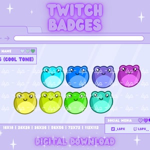 Frog Cool Tone Badge/Emote | Twitch & Discord | Sub Badge / Bit Badge / Channel Points