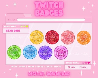 Star Coin Badge/Emote | Twitch & Discord | Sub Badge / Bit Badge / Channel Points